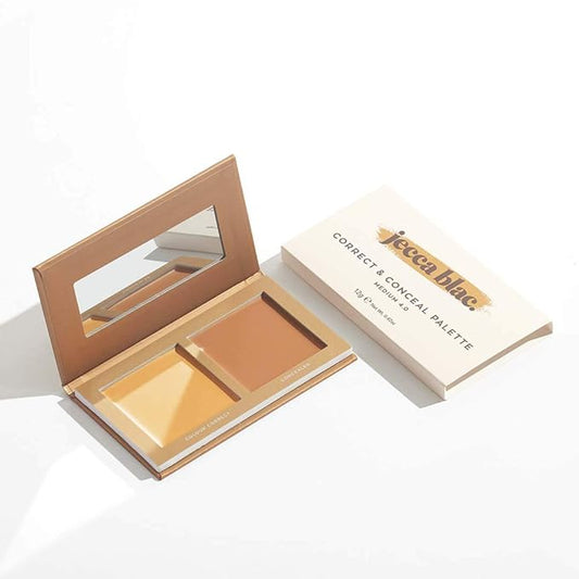 Jecca Blac Correct and Conceal Medium Coverage Palette, Lightweight Long Lasting Formula, Medium To Full Coverage, Gender Neutral and LGBTIQA+ Inclusive Make Up, Medium 4.0, 12g-Velvo Beauty