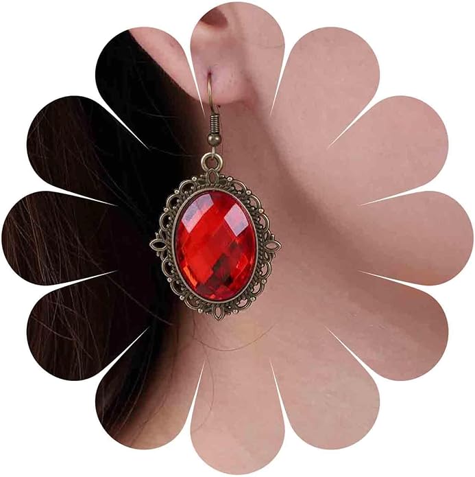 Vintage Black Crystal Drop Earrings Oval Onyx Dangle Earrings Large Onyx Stud Earrings Black Gem Hook Earrings Jewelry for Women and Girls-Velvo Beauty