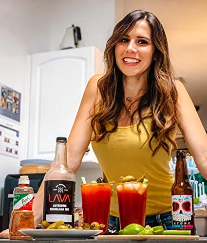 (3 Pack) LAVA All Natural Authentic Michelada Mix Craft Cocktail Mixer, Made with Real Tomatoes, Ancho Chile Peppers, Tamarind, No Junk Ingredients, Vegan, 1-Liter (33.8oz) Glass Bottle, Ready to Use-Velvo Beauty