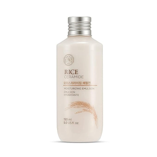 The Face Shop Rice Ceramide Moisturizing Emulsion - Rice Extract - Lightweight Face Moisturizer - Brightening - Hydrating Targets Dryness - Strengthens Skin Barrier - Face Lotion - Korean Skin Care-Velvo Beauty