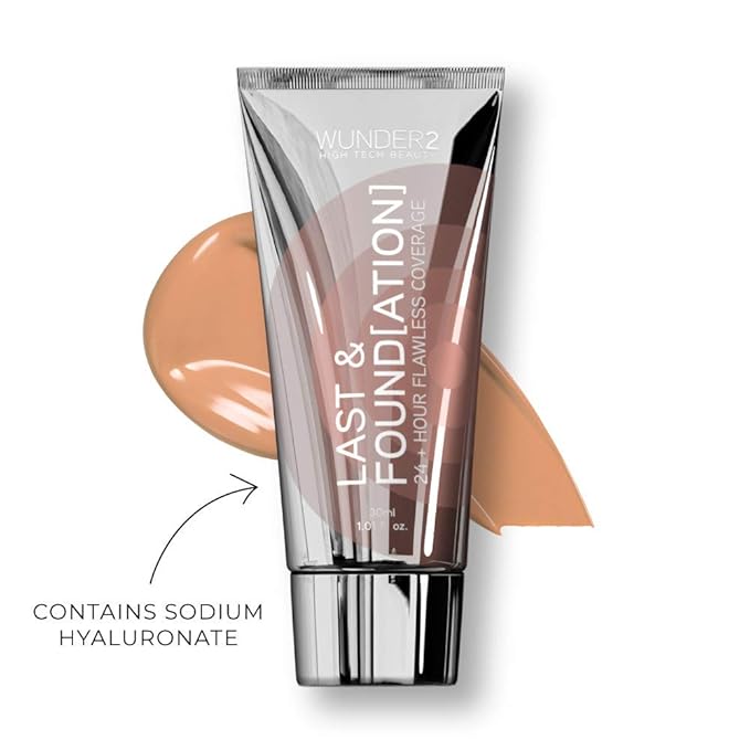 WUNDERBROW Full Coverage Foundation, Last & Found[ation] – Buildable Full Coverage Liquid Foundation For 24+ Hours Wear – Long Lasting, Waterproof, Nude-Velvo Beauty