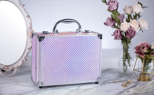 Hot Sugar Makeup Kit for Women Full Kit Teen Girls Starter Cosmetic Gift Set with Cute Mermaid Train Case Includes Pigmented Eyeshadow Palette Blush Lipstick Lip Pencil-Velvo Beauty