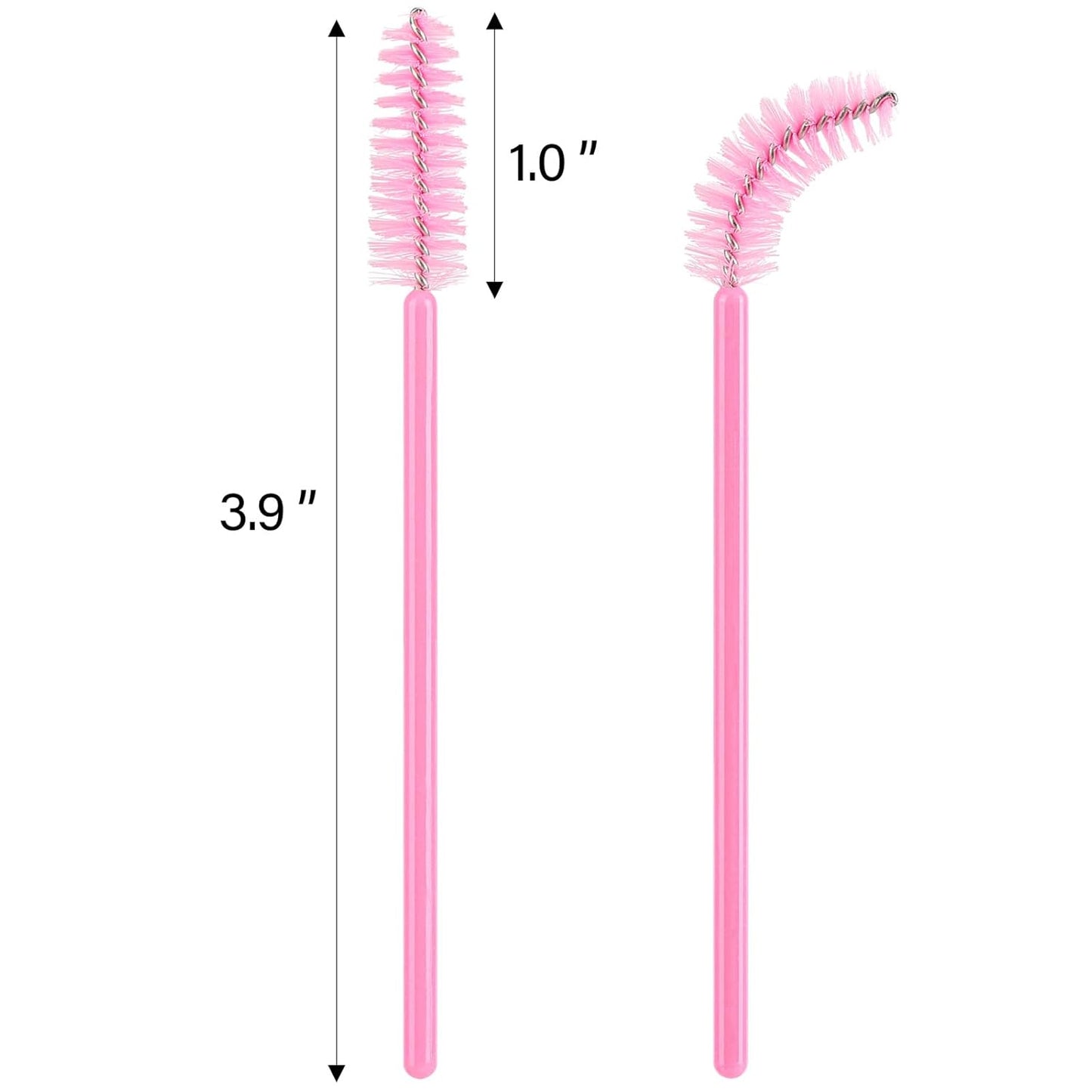 1000 Disposable Mascara Wands Eyelash Brushes Spoolies for Eyebrow Eye Lash Extension Pink-Velvo Beauty