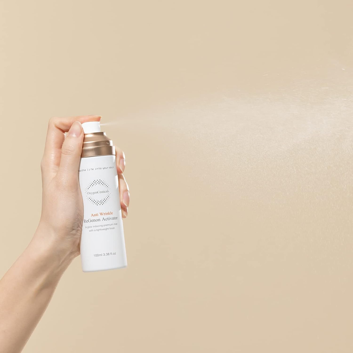 ReGenon Activator – Antioxidant Ampoule Mist with Camellia Flower Water, Oat Seed Extract, Lecithin & Oxygen, Hydrating & Brightening Toner Mist. 3.38 fl.oz (100ml)-Velvo Beauty