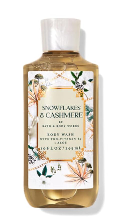 Bath & Body Works - Snowflakes & Cashmere - 3 Piece Bundle - Spray - Lotion Body - Shower Gel - Full Size and Hello Gorgeous Gift Bag.-Velvo Beauty