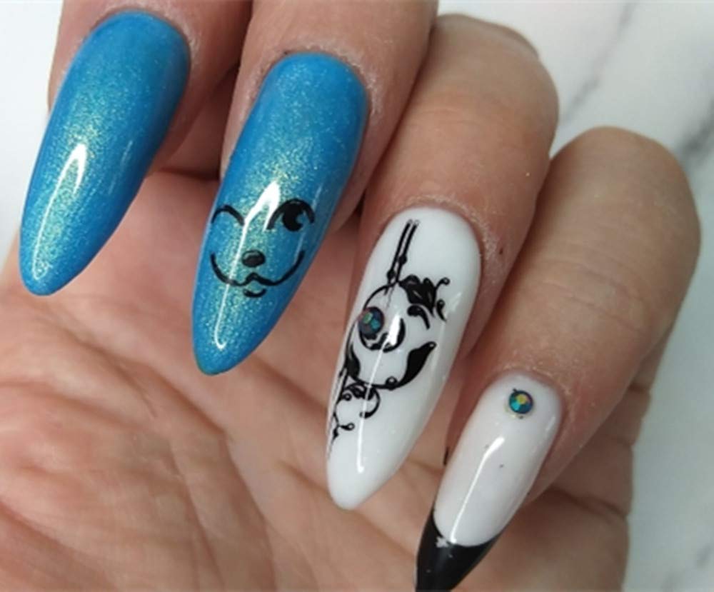 2Pcs Snakeskin Pattern Nail Stamping Template Cute Facial Expression Feather Nail Design Stamping Plate Skull Leopard Nail Art Image Plate 14.5×9.5cm Stainless Steel Nail Stencil Tools-Velvo Beauty