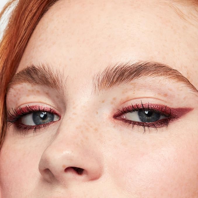 MAKE Beauty Continuum Waterproof Gel Eyeliner Pencil. Creamy, Pigmented Multi-Use, including Waterline with Built-in Sharpener and Blending Brush. Smudge-Proof Makeup. Shade - Retrograde, Burnt Red-Velvo Beauty