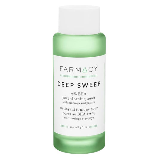 Farmacy 2% Salicylic Acid Toner for Face - Deep Sweep Gentle BHA Exfoliant for Oily Skin - Refines Texture with Papaya Enzymes & Moringa Water for a Healthy-Looking Complexion (100ml)-Velvo Beauty