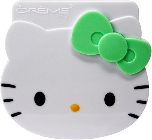 The Crème Shop x Hello Kitty Matcha Blotting Papers + Reusable Compact Mirror - Hello Kitty Collaboration for Oil Control and On-the-Go Touch-ups (Matcha Color Ribbon)-Velvo Beauty