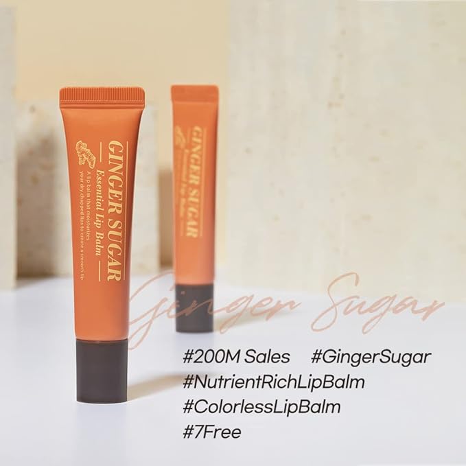 ETUDE Ginger Sugar Essential Lip Treatment 15ml | Gentle Korean Lip Skin Care| Smooth and Moist Lips| Natural Ingredients Nourish & Hydrate Ginger, Sugar, Shea Butter Give Moisturizing Relaxing Effect-Velvo Beauty