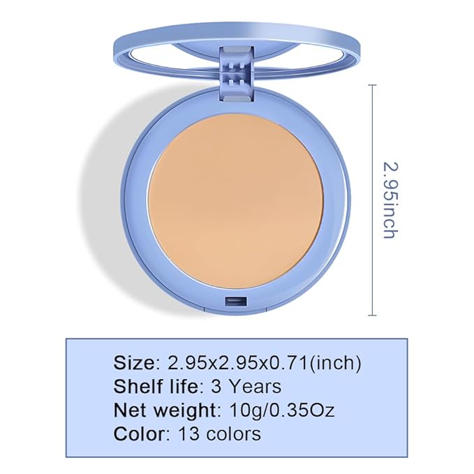 evpct Kaely Oil Control Pressed Face Powder, Get Smooth Flawless Fine Lines and Lightweight Finishing Foundation, Control Shine Long Lasting Waterproof Face Setting Powder Cosmetic, 03 Pure Beige-Velvo Beauty