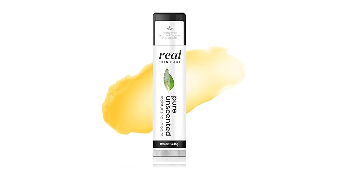 Organic Lip Balm With Coconut Oil | Handmade In the USA | Pure Unscented 4-Pack | Natural Lip Balm | Coconut Oil Lip Balm for Dry & Cracked Lips | Beeswax Lip Balm | 4 Lip Balm Pack-Velvo Beauty