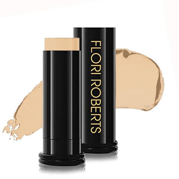 Base Strokes Crème Foundation Stick by Flori Roberts, Full Coverage for Women of Color or Deeper Skin Tones, Long Lasting Makeup, Natural Finish, Complexion Concealer & Corrector-Velvo Beauty