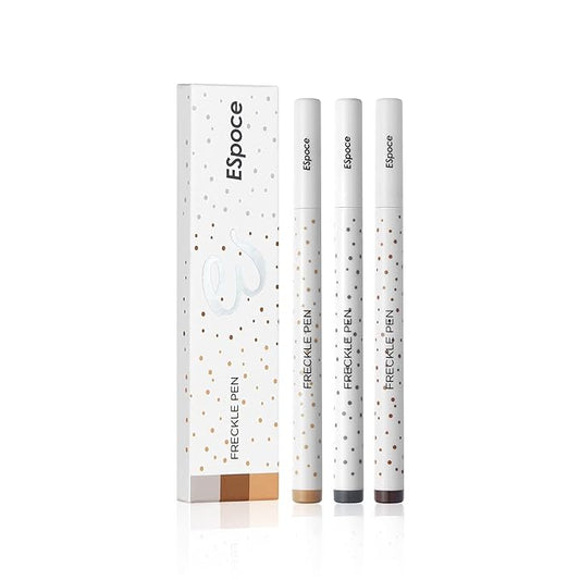 Freckle Pen 3 Colors Waterproof Long Lasting Quick Dry Small Spot Natural Like Face Freckle Makeup Pen, Dark Brown, Light Brown and Grey, Upgrade Design-Velvo Beauty