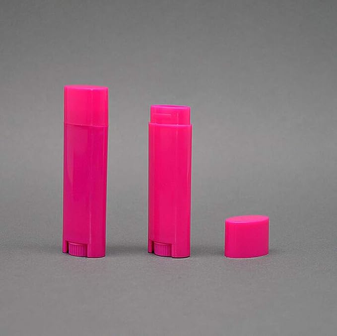 5ml 50Pcs Empty Oval Deodorant Lip balm Tubes Containers Twist-up Refillable Containers for Lipstick,Chapstick,Homemade Lip balm,DIY Deodorants(Hot Pink)-Velvo Beauty