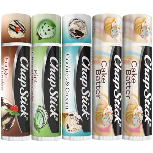 ChapStick Lip Care Bundle – Ice Cream Classics + Cake Batter Lip Balm, 0.15 Ea (5 Piece Set)-Velvo Beauty