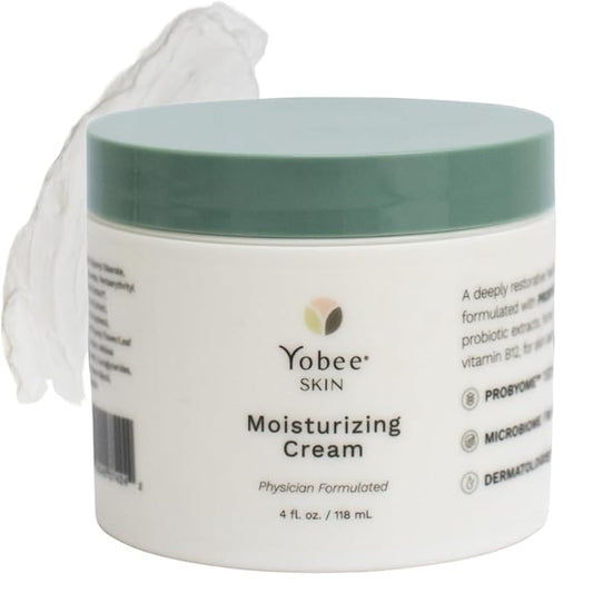 Yobee Body & Face Cream for Dry, Itchy Skin | Dermatologist Formulated | Probiotics, Honey, Turmeric, Vitamins B12 & E, Ceramides, Shea Butter | Fragrance Free | For Kids & Adults | Soothe Eczema-Velvo Beauty