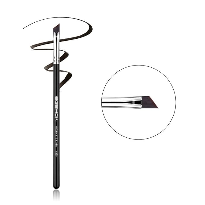 Eyeliner Brush Fine Angled - PRO Precision Gel Eye Liner Makeup Brush -Ultra Thin Slanted Flat Angle - Premium Cruelty Free Synthetic Bristles (E835 2piece)-Velvo Beauty