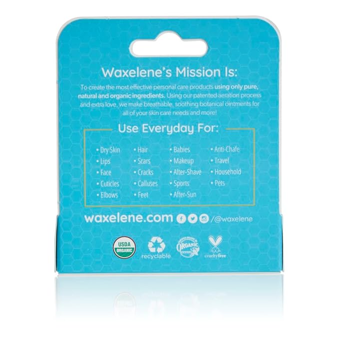 Waxelene Original Lip Tube 3 Piece, Best Lip Balm Ever Organic Calming Multipurpose Ointment Baby Eczema Dry Sensitive Skin Body Hand Face Moisturizer-Velvo Beauty