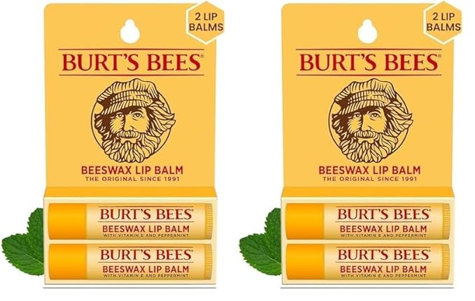 Burt's Bees Lip Balm Easter Basket Stuffers - Original Beeswax, Lip Moisturizer With Responsibly Sourced Beeswax, Tint-Free, Natural Conditioning Lip Treatment, 2 Tubes, 0.15 oz. (Pack of 2)-Velvo Beauty