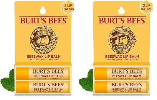 Burt's Bees Lip Balm Easter Basket Stuffers - Original Beeswax, Lip Moisturizer With Responsibly Sourced Beeswax, Tint-Free, Natural Conditioning Lip Treatment, 2 Tubes, 0.15 oz. (Pack of 2)-Velvo Beauty