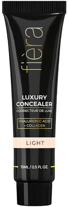 Fièra Luxury Concealer with Anti-Aging - All Day Coverage for Dark Circles, Fine Lines, Wrinkles & Spots - Light, 0.5 Ounce-Velvo Beauty