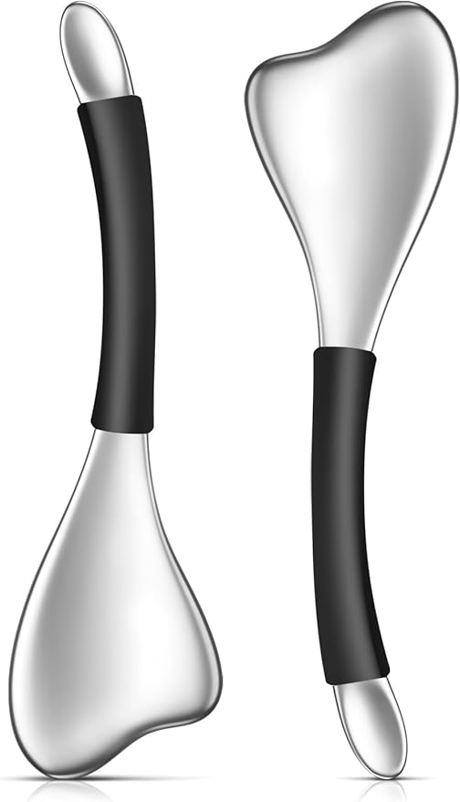 3-in-1 Cryo Gua Sha Facial Tools, Ice Roller Globes for Women Face and Eyes Massager, Unbreakable Stainless Steel Face Sculpting Skin Care Tools, Esthetician Supplies with Carry Case-Velvo Beauty