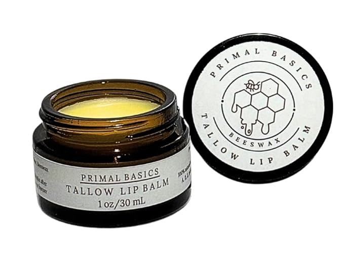 100% Grass Fed Grass Finished Beef Tallow and Beeswax Lip Balm, Face Moisturizer, Body Balm, for Oily, Dry, Sensitive Skin, USA Made-Velvo Beauty