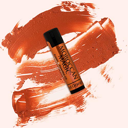 Moroccan Magic Blood Orange Red Tinted Lip Balm | Made with Natural Cold Pressed Argan and Essential Oils | Lip Balm | Smooth Application | Non-Toxic, Cruelty Free | 2 Pack-Velvo Beauty