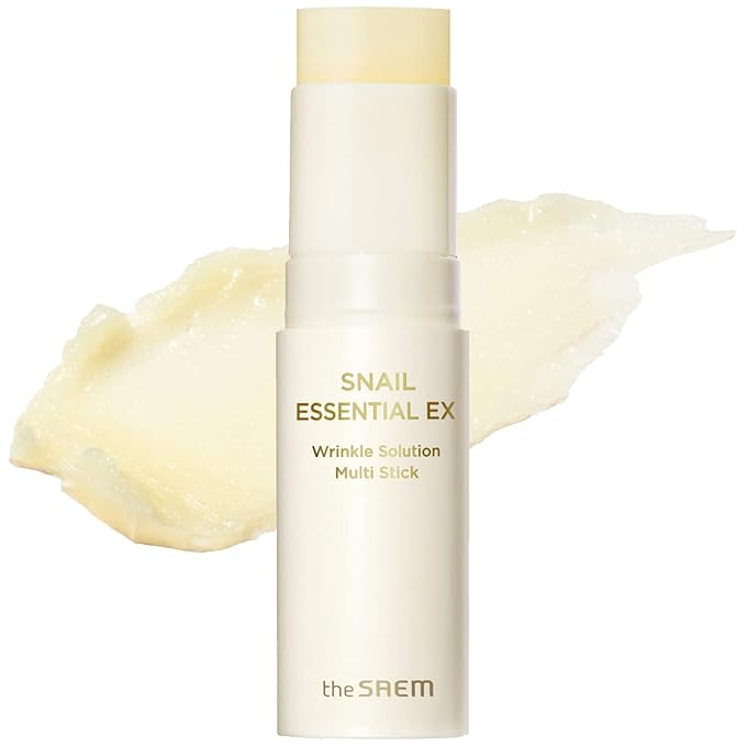 THESAEM Snail Essential EX Wrinkle Solution Multi-Purpose Balm Stick – Anti Aging & Moisturizing – Face & Eye Treatment – With Snail Collagen & Honey for Moist Glow, 0.4oz.-Velvo Beauty