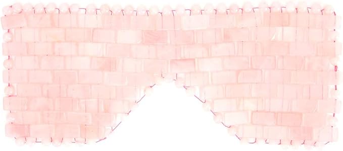 Jade Eye Mask,Jade Stone Cooling Mask,Jade Stones Anti-Aging Cooling Sleeping Eye Mask,Cold Eye Massager Eye Covers for Relief Eye Fatigue(Rose Quartz)-Velvo Beauty