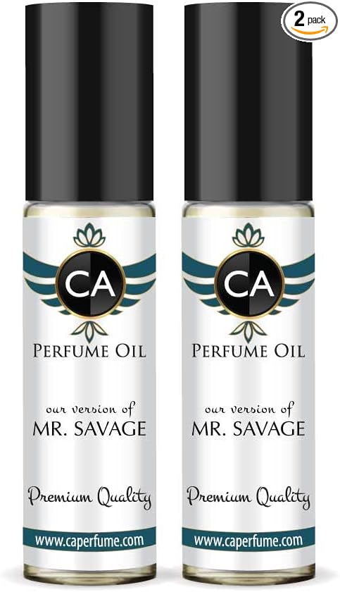 CA Perfume Impression of Christian D. Mr. Savage For Men Replica Fragrance Body Oil Dupes Alcohol-Free Essential Aromatherapy Sample Travel Size Concentrated Long Lasting Attar Roll-On 0.3 Fl Oz-X2-Velvo Beauty
