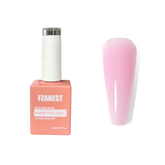 FZANEST Natural Nude Pink Gel Polish Rubber Base Builder Gel, Elastic Base Coat, Quick Extension-Velvo Beauty
