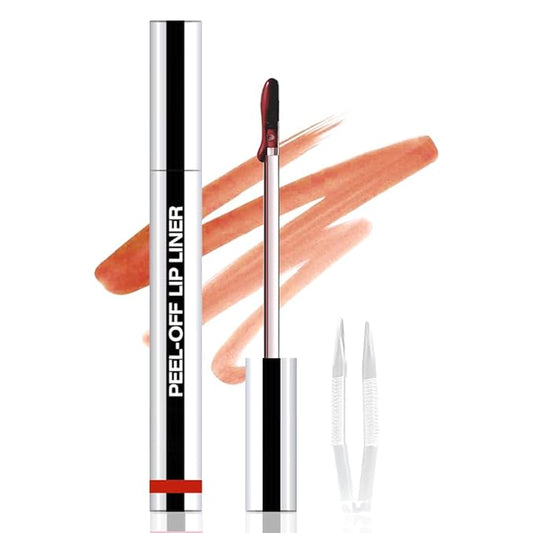 Peel Off Matte Liquid Lip Gloss Stain-Lip Liner with Tweezer, Orange Red Peel Off Lip Stain, Long Lasting & Waterproof Lipstick Tattoo, Transfer-Proof Lip Gloss for All Skin Types (07#, 1Pcs)-Velvo Beauty