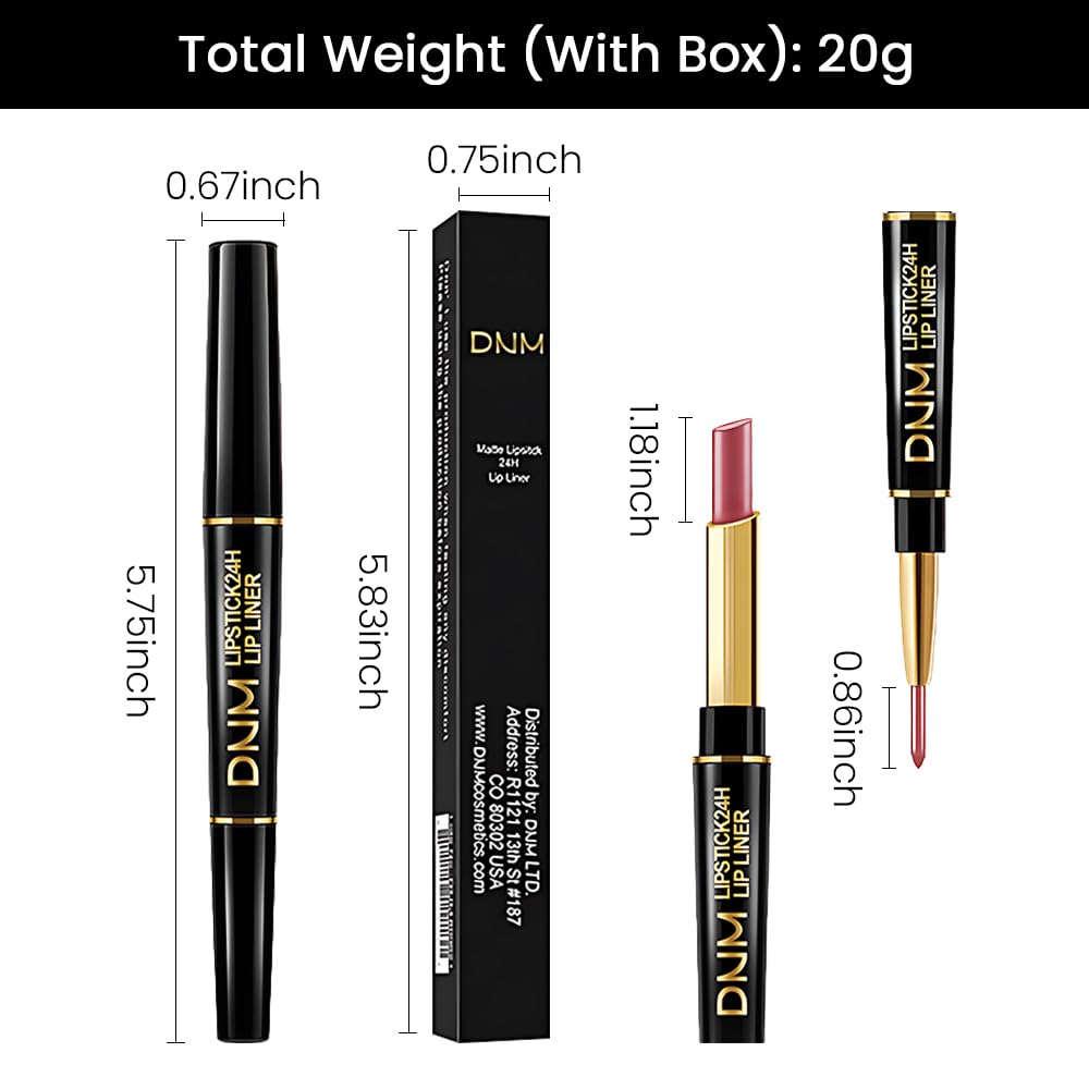 Kaely 2-in-1 Nude Pink Velvet Matte Lip Liner & Lipstick Combo Set Kit for Women, Magic 24 Hours Lipstick and Lip Liner Makeup Set Stain Long Lasting Waterproof labial 46-Velvo Beauty