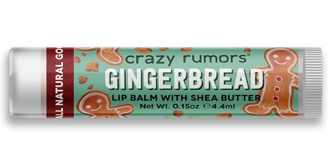 Crazy Rumors Gingerbread Lip Balm. 100% Natural, Vegan, Plant-Based, Made in USA (1-Pack)-Velvo Beauty