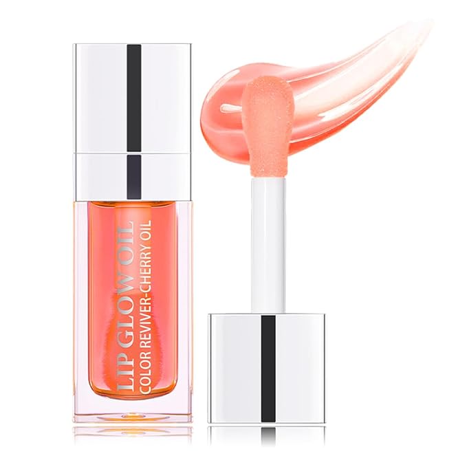 Hydrating Lip Glow Oil Moisturizing Plumping Lip Tint Lip Gloss Transparent Lip Balm Long Lasting Nourishing Repairing Lightening Lip Lines (001# PINK)-Velvo Beauty