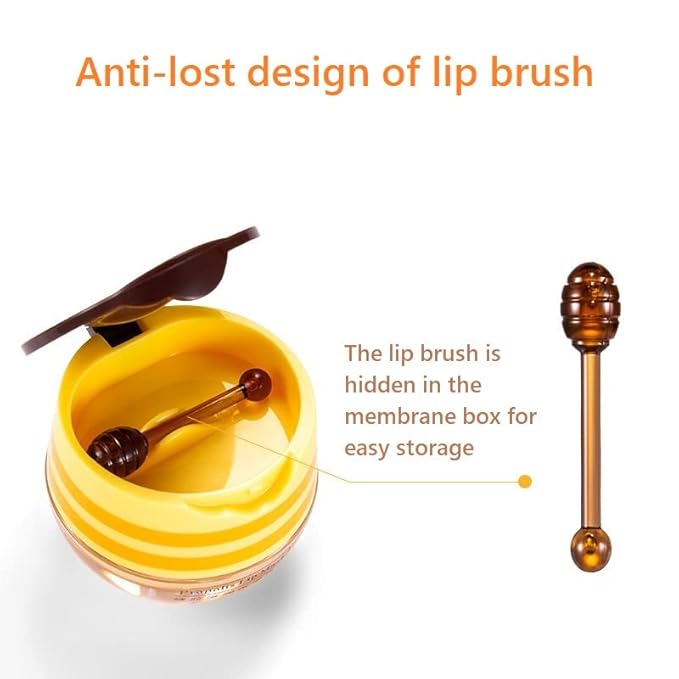 Lip Balm Honey Pot, Honey Moisturizing Lip Mask Reduces Lip Lines,Prevention Dry and Cracked Lip Scrubs Exfoliator.-Velvo Beauty