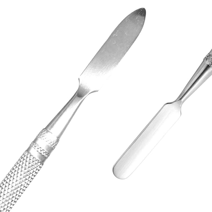 2 Pack Professional Makeup Palette, 2 Types Pro Lady Stainless Steel Cosmetic Artist Spatula with Spatula Tool for Mixing Foundation-Velvo Beauty