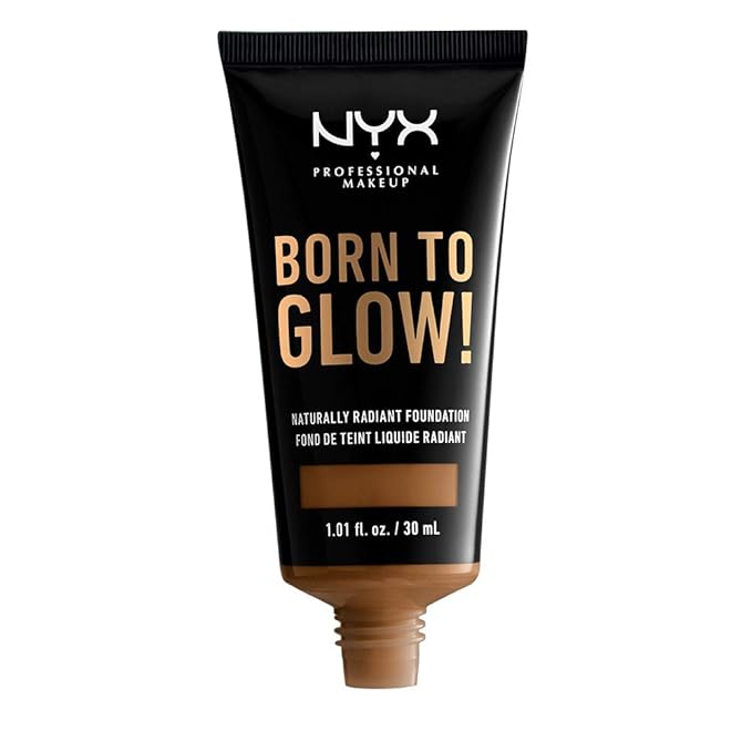 NYX PROFESSIONAL MAKEUP Born To Glow Naturally Radiant Foundation, Medium Coverage - Warm Mahogany-Velvo Beauty