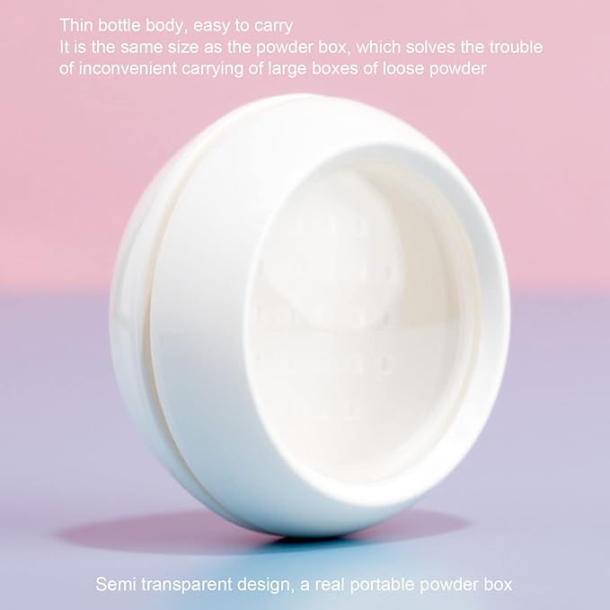 Dioche Loose Powder Container with Puff Sifter Lids, Plastic Refillable Empty Loose Powder Puff Case Face Powder Blusher Makeup Cosmetic Jars Containers for Travel Daily Use-Velvo Beauty