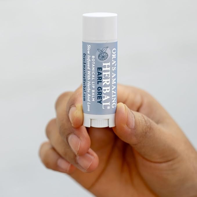Natural Earl Grey Lip Balm, Bergamot Essential Oils Paraben Free, Healthy Lip Balm For Dry Cracked Lips 2 Pak With Organic Coconut Oil No Synthetic Fragrance Made In USA Ora's Amazing Herbal 2 Pak-Velvo Beauty