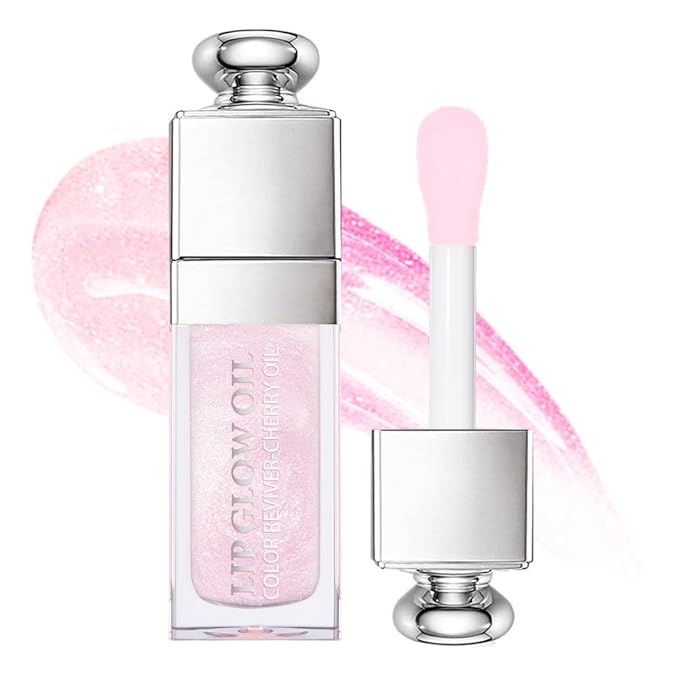 Moisturizing Lip Oil,No-Sticky Gloss Balm Care,Fruit Flavoured Oil for Dry Lip's Hydrating and Nourishing (008#Sakura) 0.2 OZ-Velvo Beauty