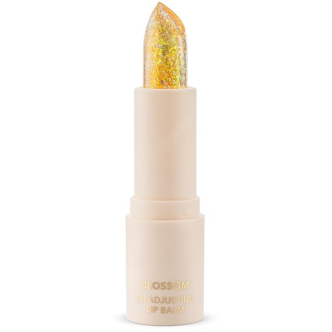 Blossom pH Adjusting Shimmering Lip Balm Moisturizing Glitter Sparkle Lip Balm, 0.12oz./3.5g, Citrine-Velvo Beauty