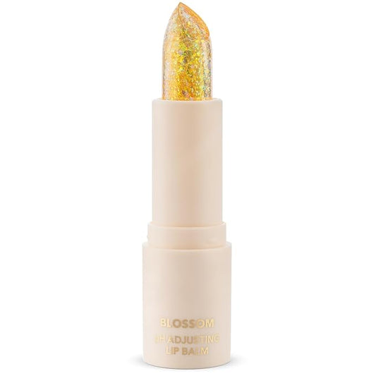 Blossom pH Adjusting Shimmering Lip Balm Moisturizing Glitter Sparkle Lip Balm, 0.12oz./3.5g, Citrine-Velvo Beauty