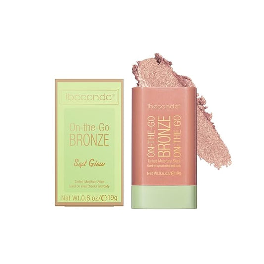 Multi-Use Makeup Bronzer Stick for Effortless Glow - Hydrating Solid Moisturizer with Natural Bronze Tint for Eyes, Lips & Cheeks (#2 Soft Glow)-Velvo Beauty