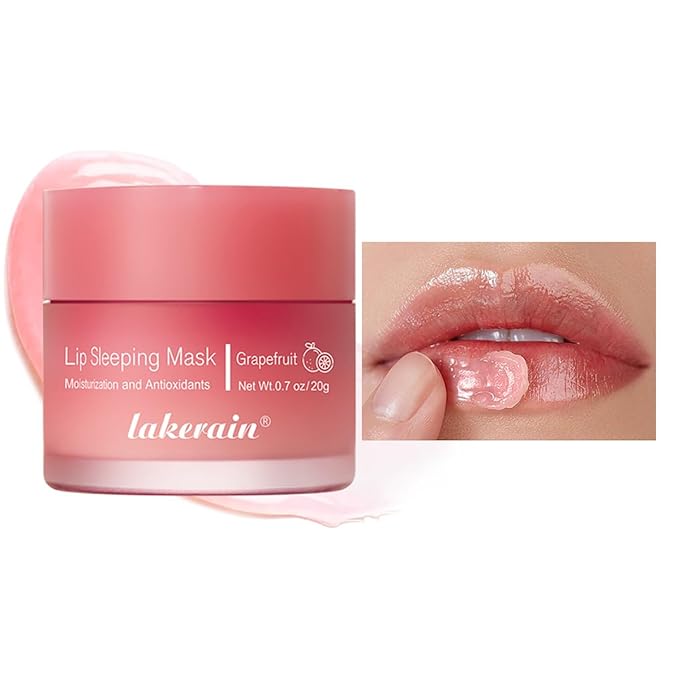 Sleeping Lip Mask, Long-Lasting Nourish & Hydrate Lip Mask, Lip Balm, Lip Oil, Lip Skin Care, Hydrating, Moisturizing Lip Lines Night Sleep Care Lip Anti-chapped Lip Cream (03# Grapefruit)-Velvo Beauty