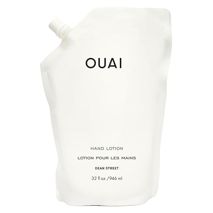 OUAI Hand Lotion Refill - Daily, Lightweight, Hydrating Lotion for Dry Skin - Made with Avocado, Rosehip and Jojoba Oil to Lock in Moisture - Never Greasy (32 Fl Oz)-Velvo Beauty