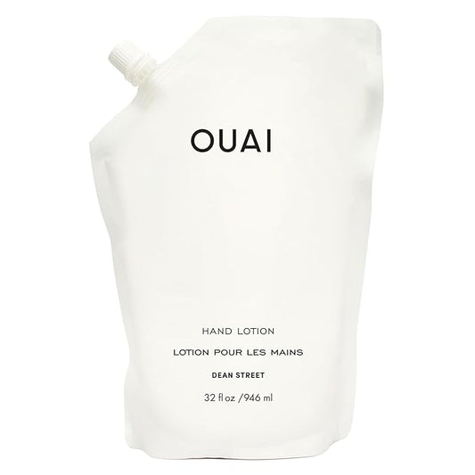 OUAI Hand Lotion Refill - Daily, Lightweight, Hydrating Lotion for Dry Skin - Made with Avocado, Rosehip and Jojoba Oil to Lock in Moisture - Never Greasy (32 Fl Oz)-Velvo Beauty