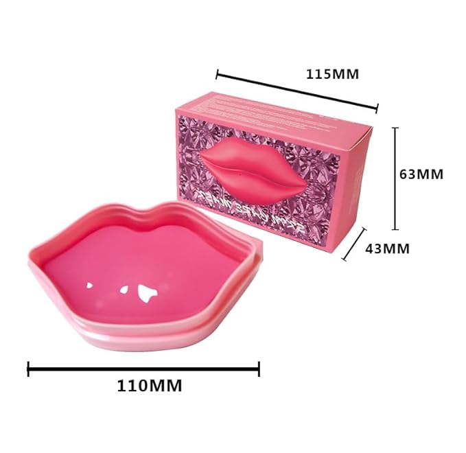 20pcs Pink Lip Masks Sheet,Moisturizing Crystal Collagen Gel Anti-Aging Lip Patches,Reduces Lip Lines Plump Dry Lips Lip Care with Box-Velvo Beauty